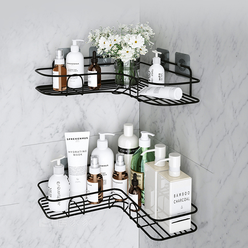 High Quality Accessories Basket Shelves  Bathroom Storage Organizer No Drilling Wall Mount Corner Shower Caddy Shelf