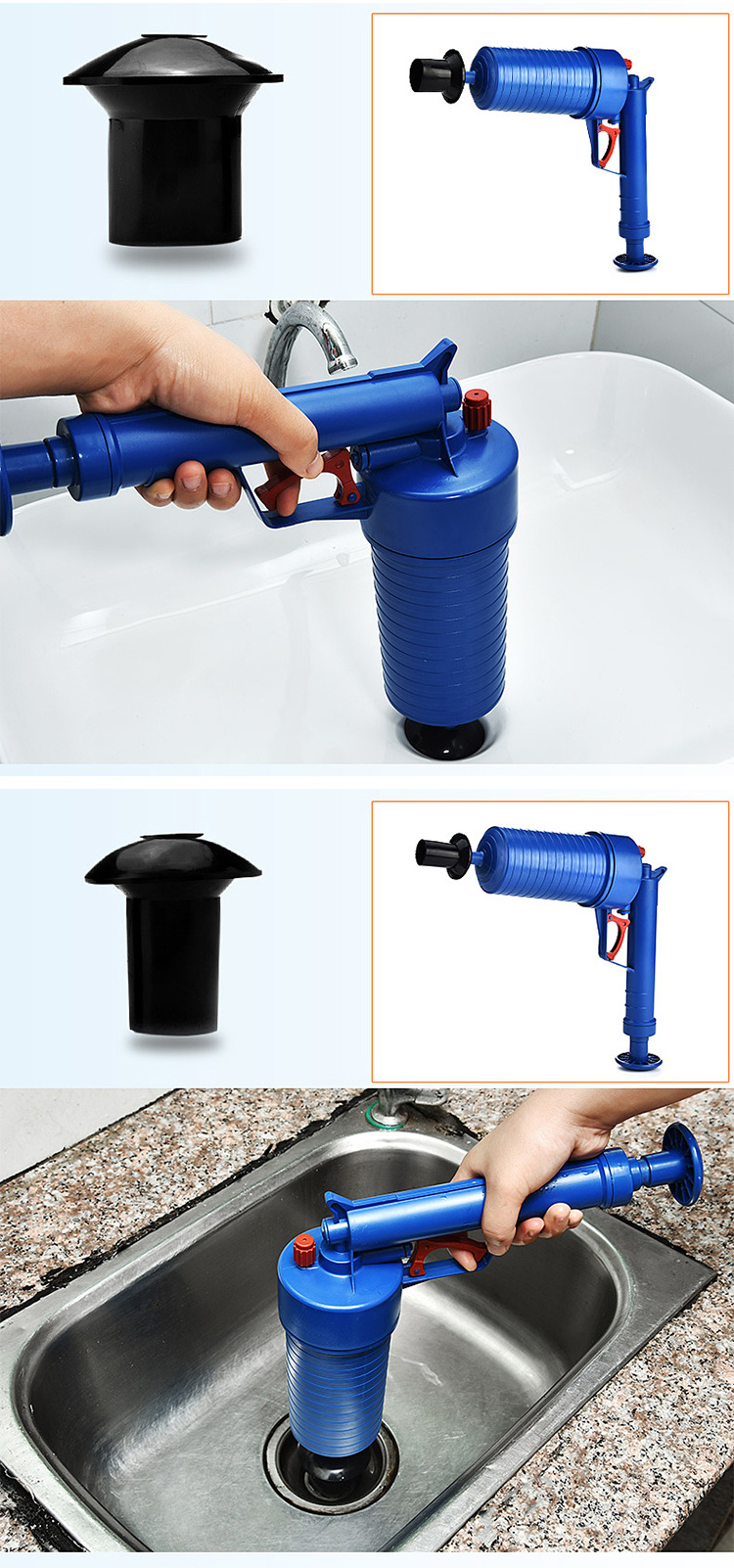 Pipe Dredge cleaning tool rubber air pump drain blaster air drain blaster toilet plunger high pressure plunger pump