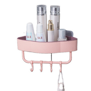 Solid Construction Powerful Adhesive Hanger Storage Rack with Adhesives Easy to Install and Remove Shower Organizer for Bathroom