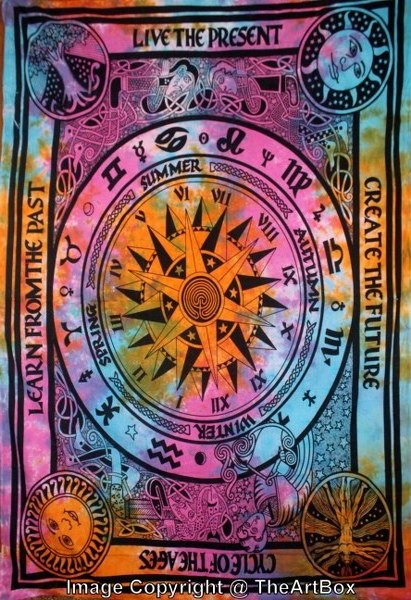 Celtic Cycle of Ages Tapestry twin hippie mandala Wall decor Hanging Mandala Tapestries Hippie Dorm