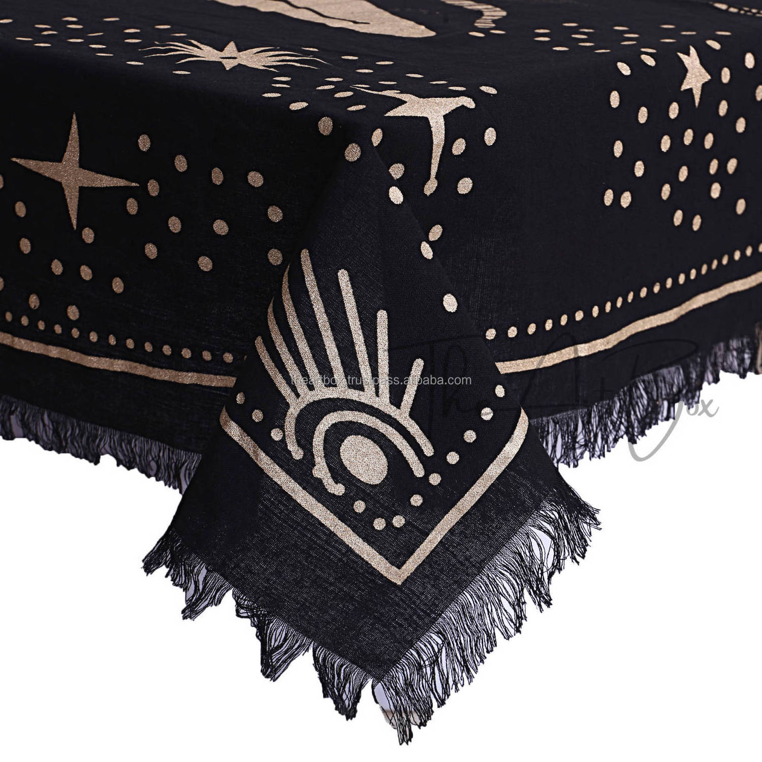 Golden Goddess Witchcraft Witchery Tarot Girl Sun Moon Stars Printed Cotton Altar Home Decoration Meditation Yoga Alter Cloth