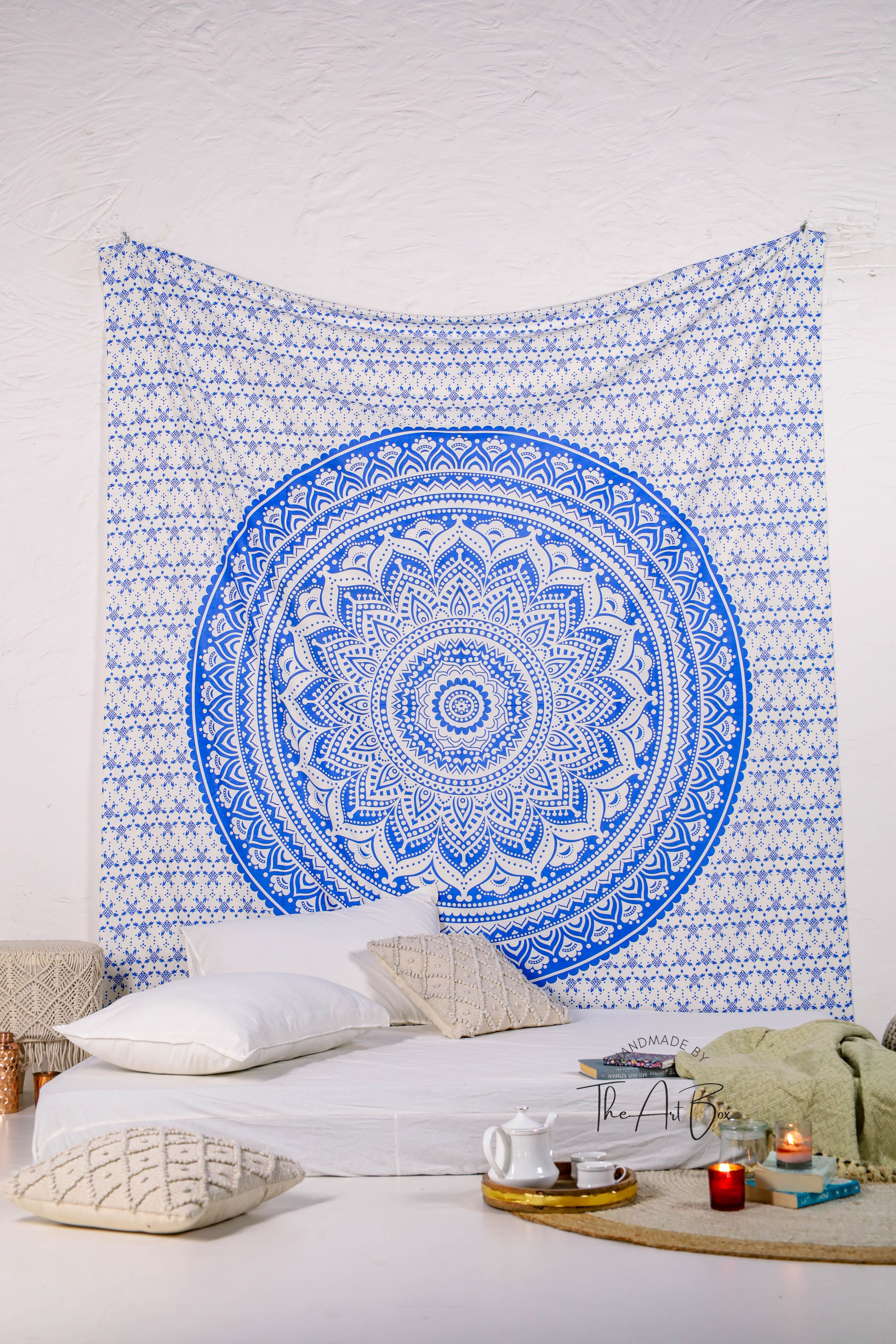 Wall Tapestry For Bedroom Aesthetic Tapestry Hippie Boho Mandala Tapestry Cool Spiritual Trippy