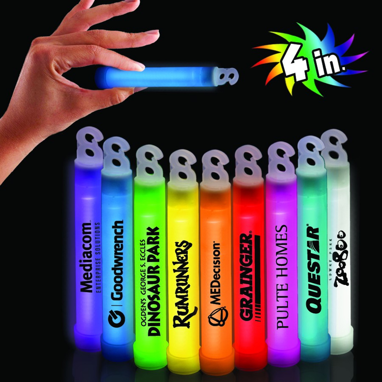 Innovation Promotion Product Custom Party Glow Stick Glow in the Dark Bracelet Green Personalized Logo Business Plastic