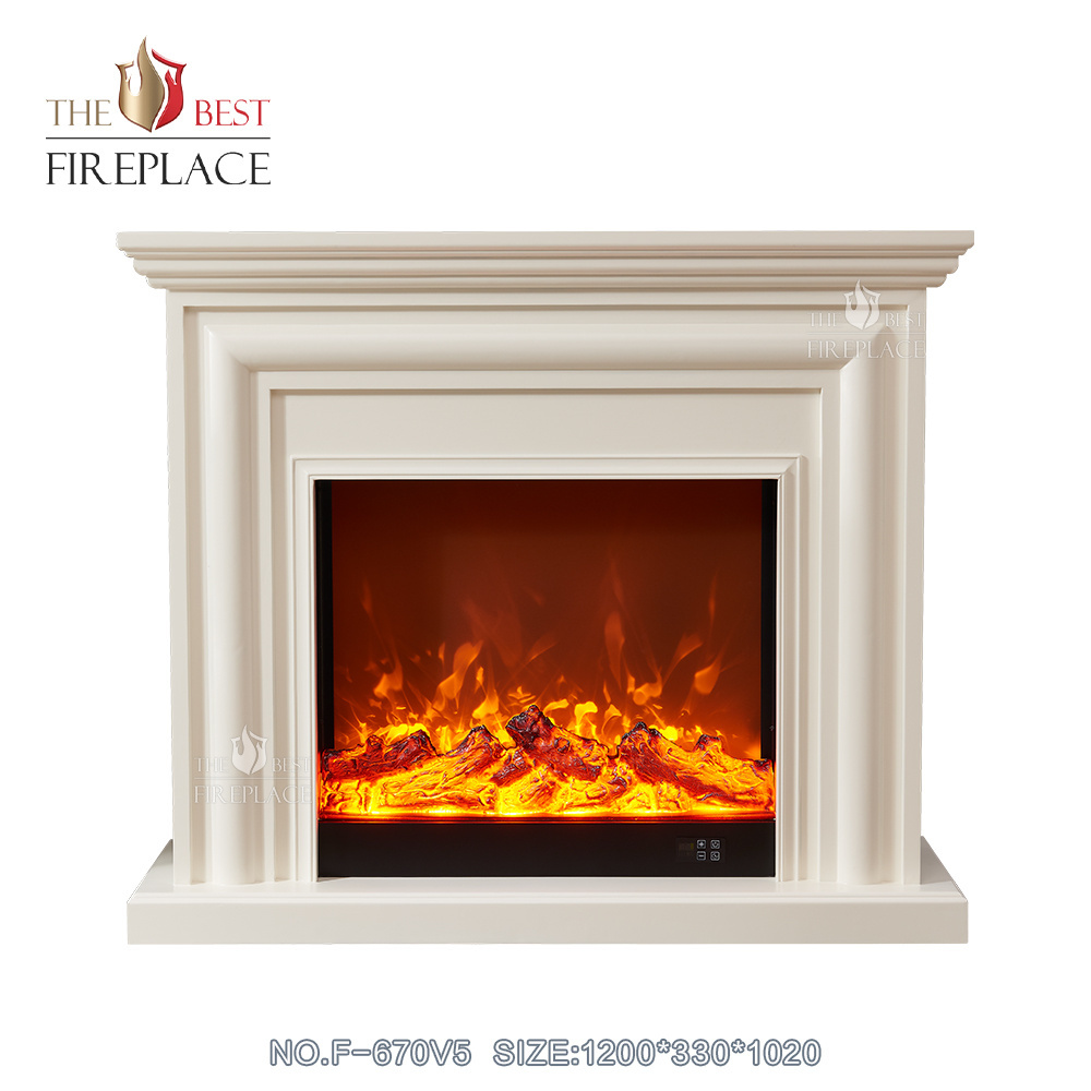 High quality customize solid wooden fire place surround floating mantel electric fireplace