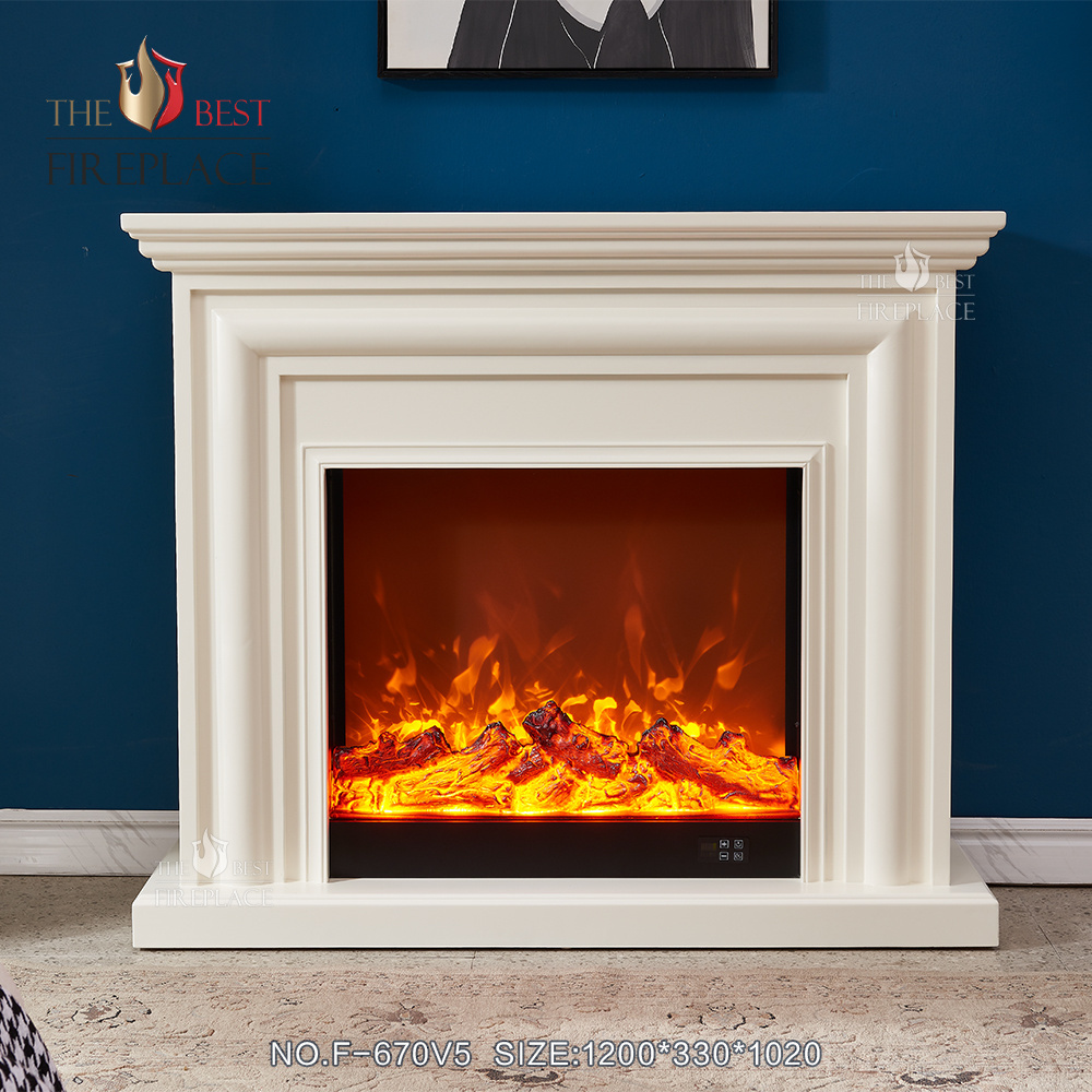 High quality customize solid wooden fire place surround floating mantel electric fireplace