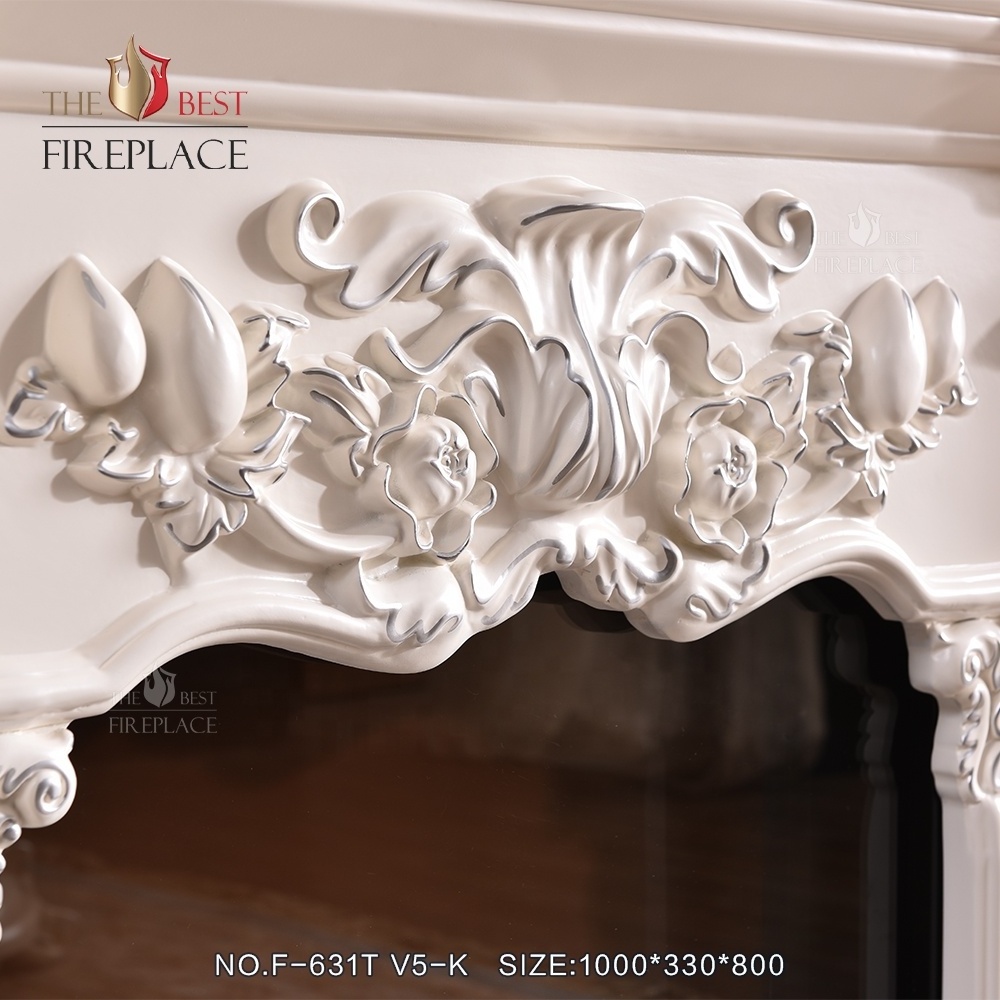 Latest luxury european freestanding master flame mdf mantel tables decorative electric fireplace for office