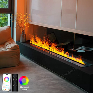 2000 mm 3d decor flame multi color infrared quartz heater electric steam water vapor fireplace insert