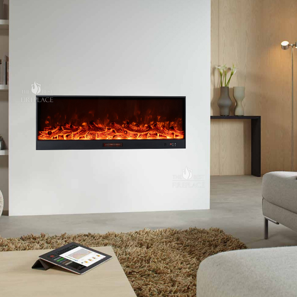 Indoor furniture french style 60 inch wall mounted decor led flame double 2 sided mirrored decorative electric fireplaces insert