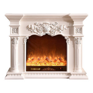 Latest luxury european freestanding master flame mdf mantel tables decorative electric fireplace for office