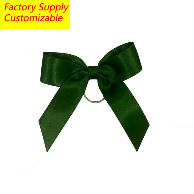 Fabric Ribbon Bow For Perfume Bottle Ready Made Ribbon Bows with elastic Candy plastic bag or paper box decoration ribbon bow