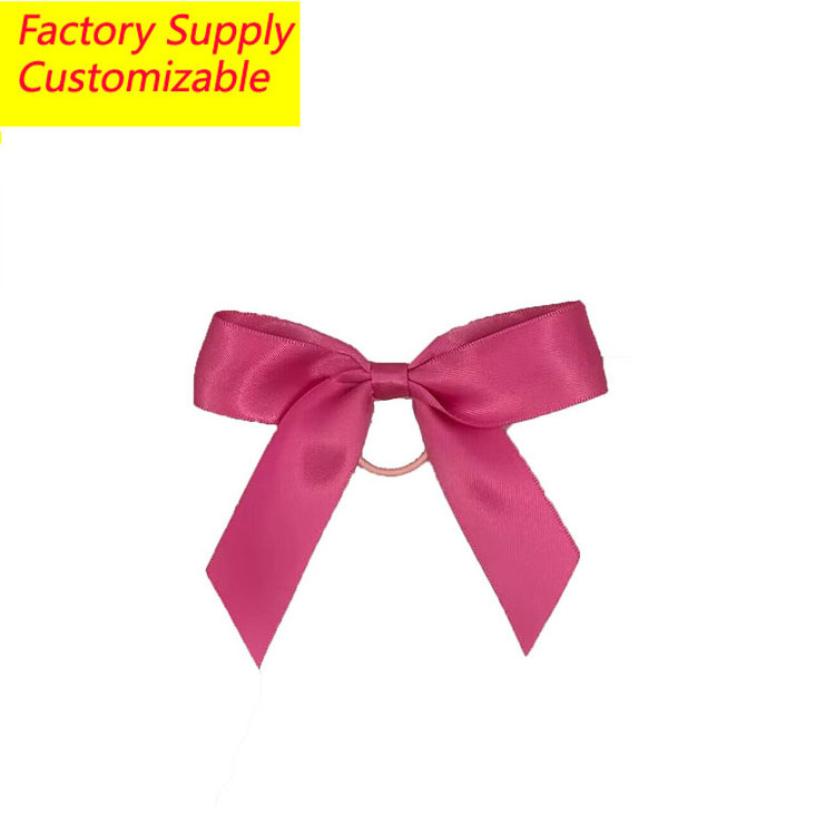 Fabric Ribbon Bow For Perfume Bottle Ready Made Ribbon Bows with elastic Candy plastic bag or paper box decoration ribbon bow