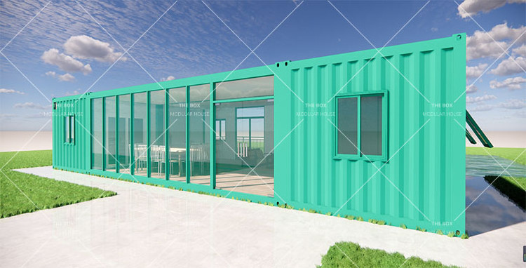 Custom cheap outdoor glass wall steel structure shipping container swimming pool