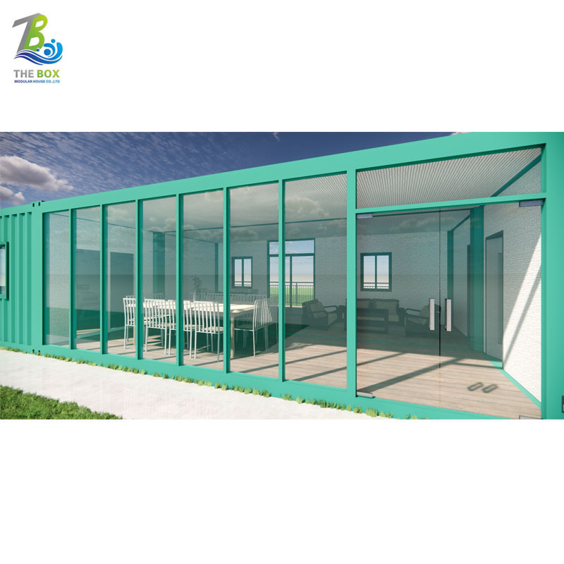 Custom cheap outdoor glass wall steel structure shipping container swimming pool