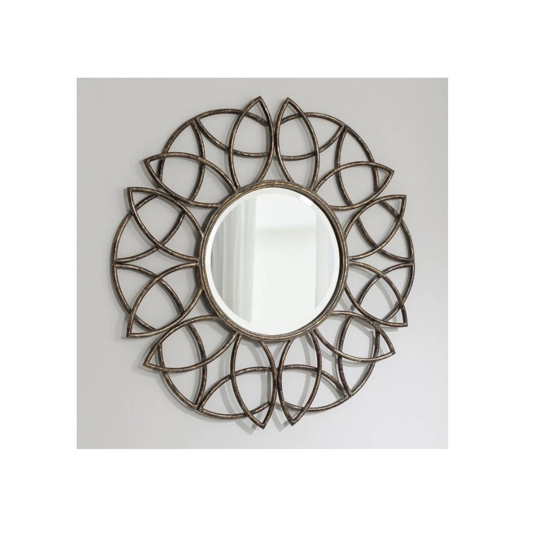 top trending decorative sun flower shape golden mirror gold metal frame decorative wall mirror for living room for home decor