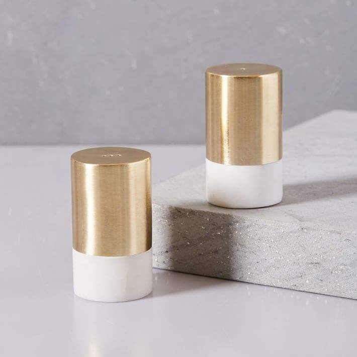 Marble Brass salt and pepper Shaker