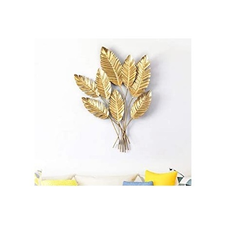 Wall Decor leaf Large Interior Bedroom Living Room Display Hanging Metal Modern Gold Luxury Art Decorative Home Wall Decor