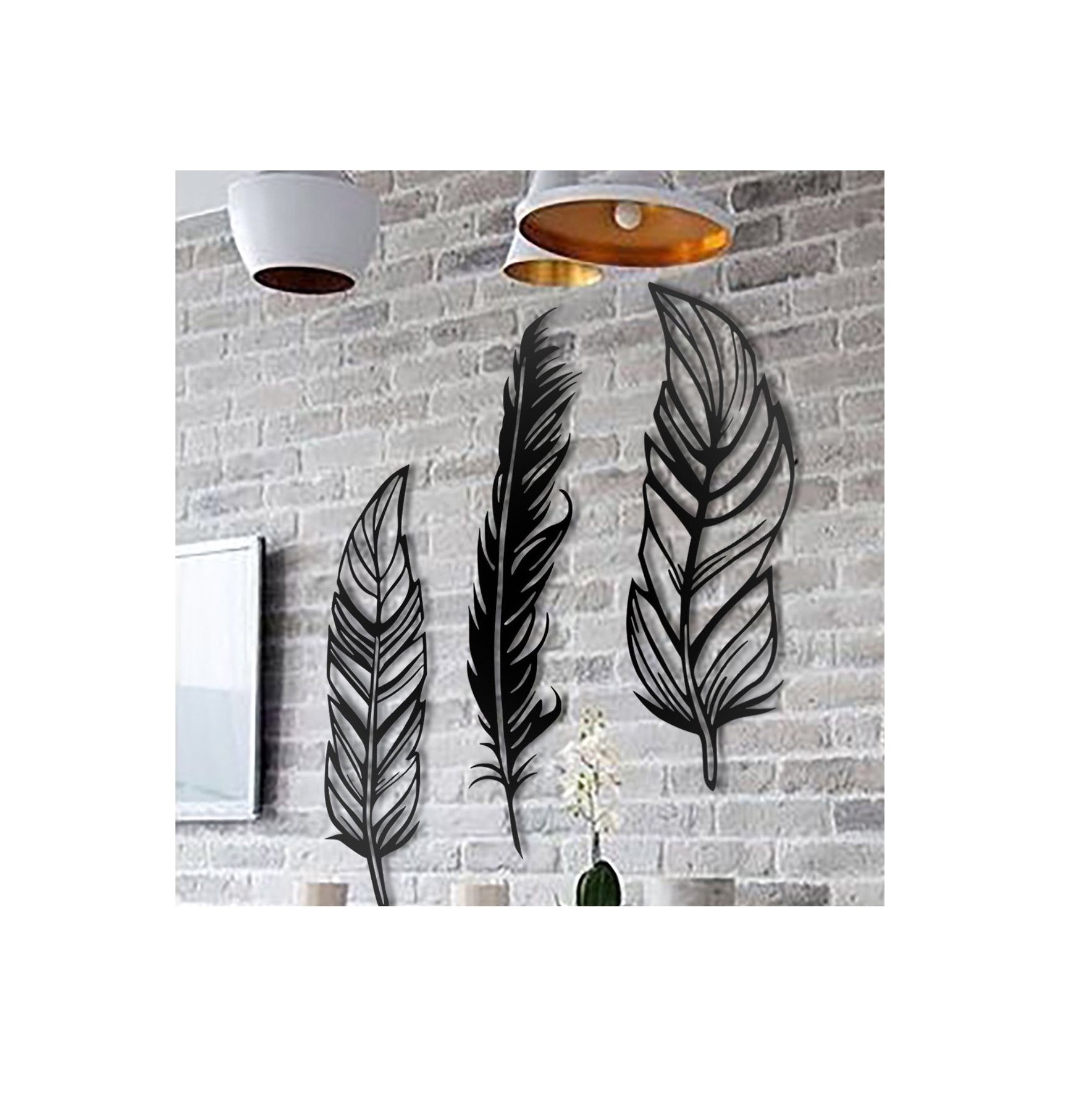 Wall Decor leaf Large Interior Bedroom Living Room Display Hanging Metal Modern Gold Luxury Art Decorative Home Wall Decor