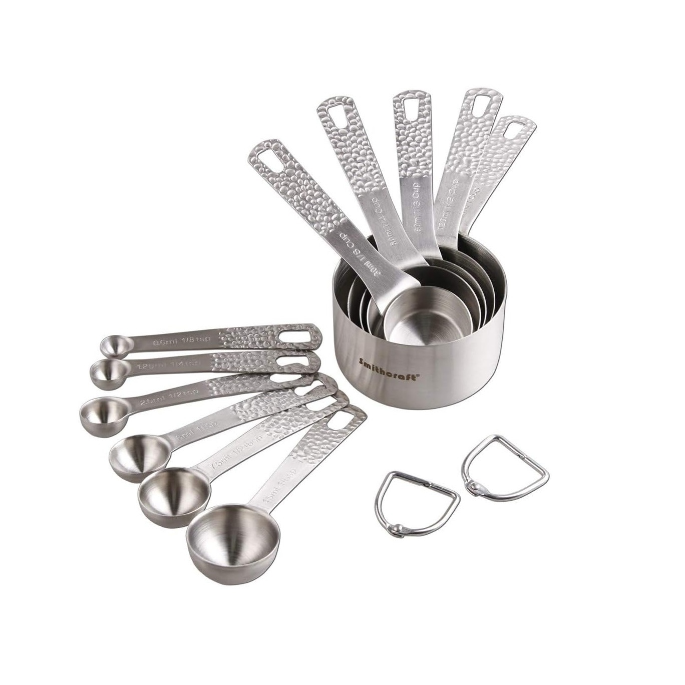 Round Measuring Spoon with wire handle Kitchen metal tool Stainless Steel Oval Measuring Cup Set at wholesale price