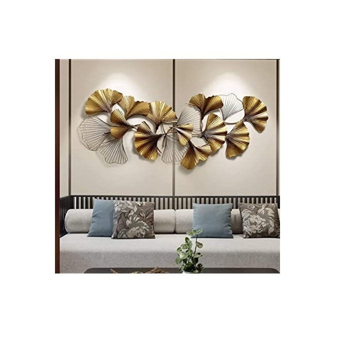 3D Metal Wall Art Leaves Modern Gold Home Decor Wall Sculptures 