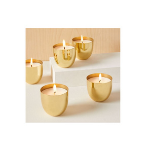 Elegant Iron Votive Holder with Cutout Pattern Golden Finished Customized Home Decoration and Lighting Metal Candle Holder