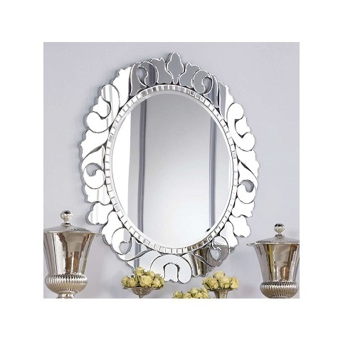 whole sale beautiful luxury silver large decorative mirror oval shape decent wall mirror for home decor