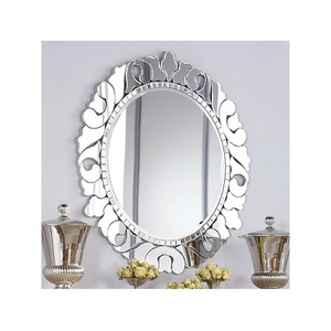 whole sale beautiful luxury silver large decorative mirror oval shape decent wall mirror for home decor