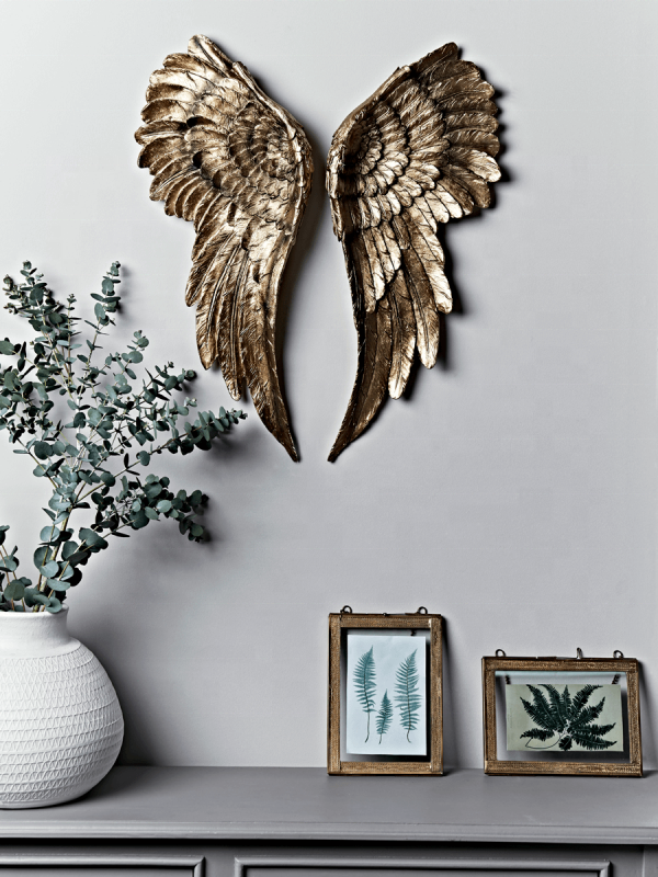 Antique Gold Angel Wings Wall Decor