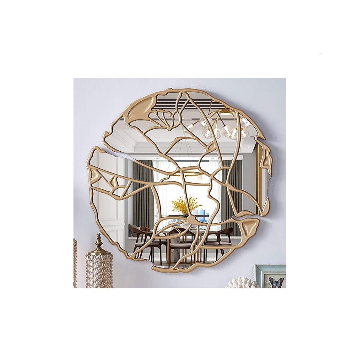 Golden Theme Modern Stylish Metal Wall Mount Living Room Decor Mirrors New Arrivals Round Wall Mirrors Decorative Wall Decor