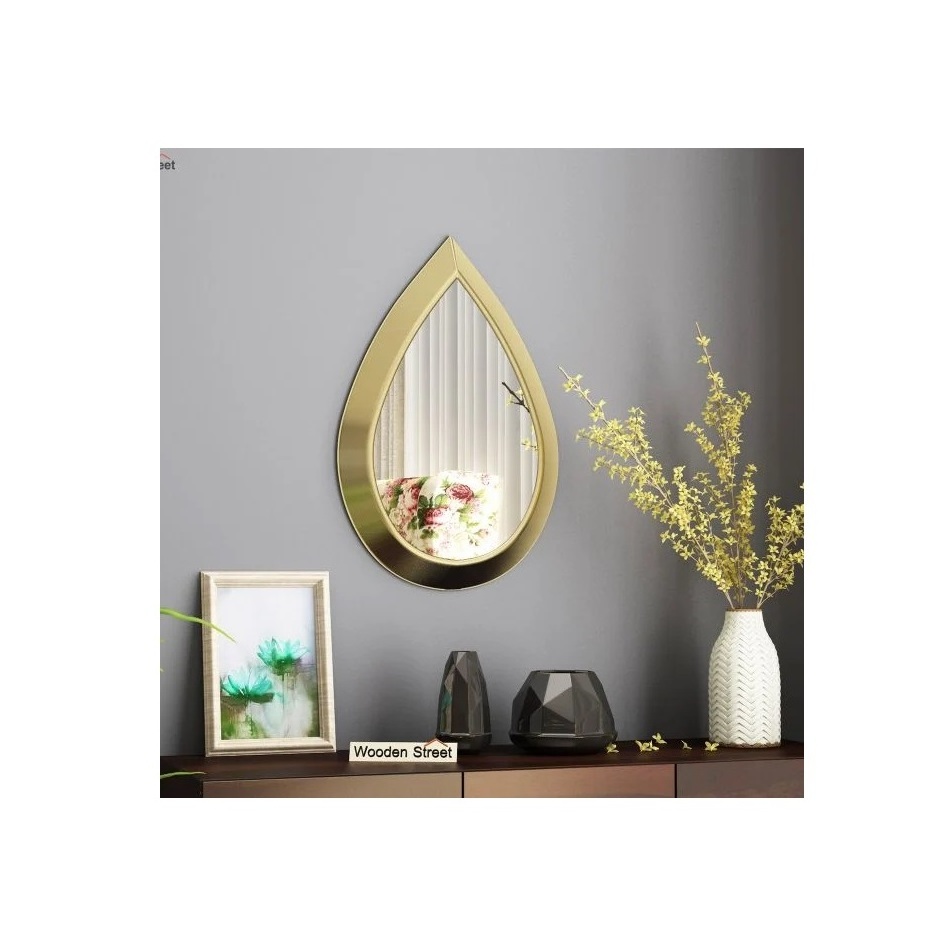 top trending Teardrop Luxury Gold Metal Hanging Mirror Designer Rooms Metal Teardrop Fancy Mirrors designer wall mirror