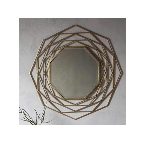 hot sale Caroline Accent round Mirror large gold frame bathroom wall mirror for home decoration living room hallway bedroom