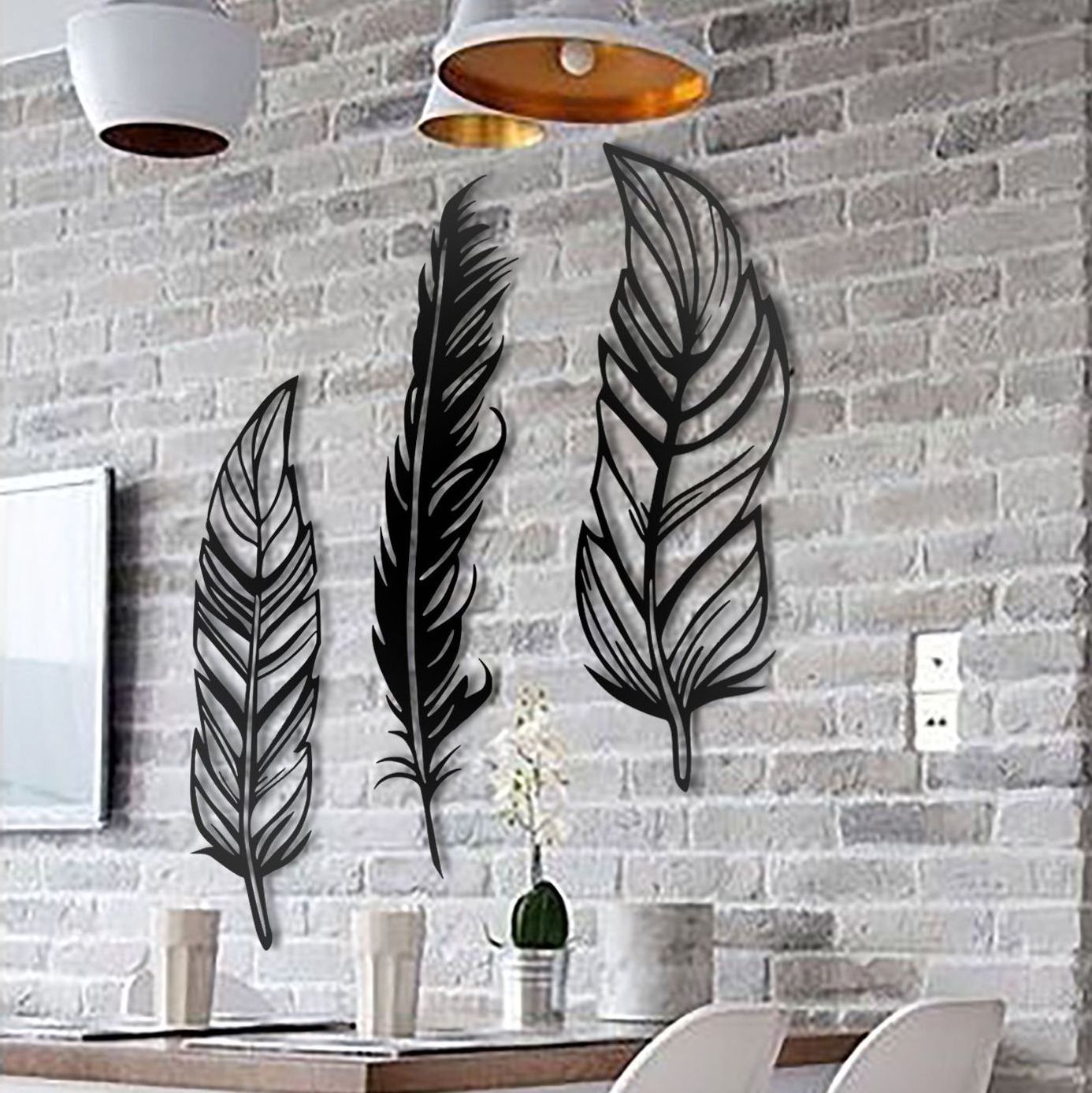 Wall Decor leaf Large Interior Bedroom Living Room Display Hanging Metal Modern Gold Luxury Art Decorative Home Wall Decor