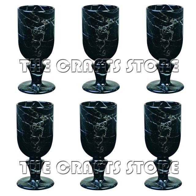 Marble & Onyx Natural Stone Customize Wholesale Hand Crafted Wine Glass Goblets For Home & Office Decoration