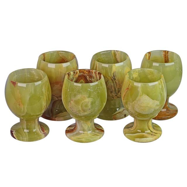 Onyx Green Color Goblet For Wine In Wholesale Price Natural Luxury Multi Green Marble Onyx Stone Coffee Tea Wine Goblets