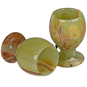 Onyx Green Color Goblet For Wine In Wholesale Price Natural Luxury Multi Green Marble Onyx Stone Coffee Tea Wine Goblets