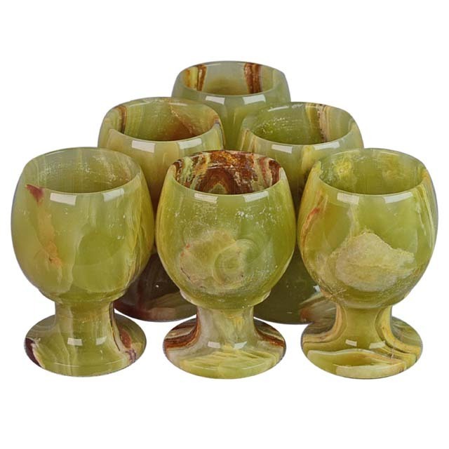 Onyx Green Color Goblet For Wine In Wholesale Price Natural Luxury Multi Green Marble Onyx Stone Coffee Tea Wine Goblets