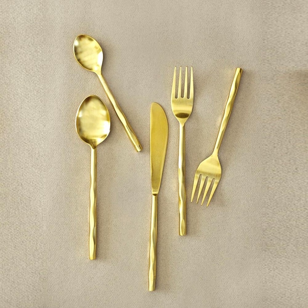 Flying Butterfly design handle Stainless Steel Gold  Cutlery Set royal stainless steel cutlery set stainless steel dinner set