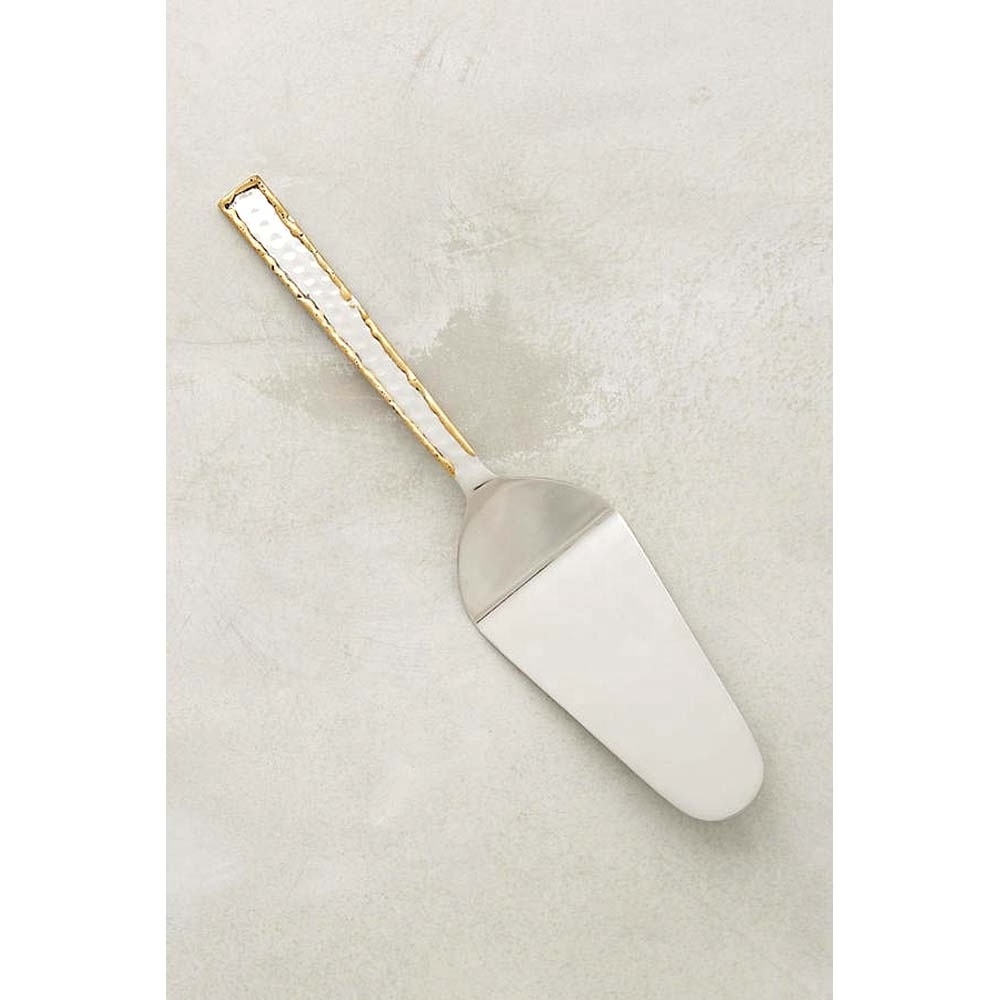 stainless Steel Rose Gold Plated Slicer & Spatula Designer Square Handle Stainless Steel Unique Slicer & Spatula Cake Server