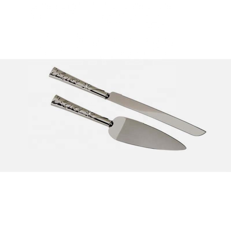 stainless Steel Rose Gold Plated Slicer & Spatula Designer Square Handle Stainless Steel Unique Slicer & Spatula Cake Server