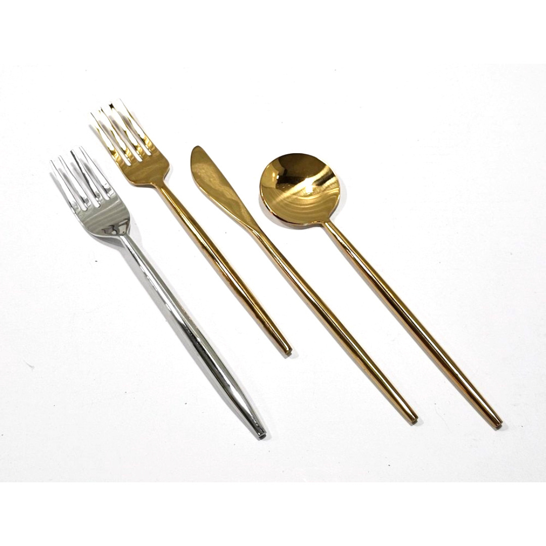 Hot Selling High Quality Nickel Plated Forged Handle Silver Cutlery Set Twist Spiral Handmade Forged Cutlery Flatware Set Dinner