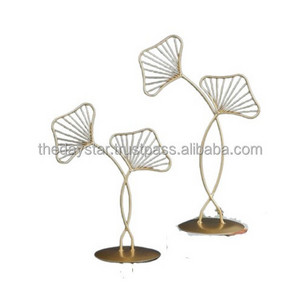 Customizable Table Top Abstract Sculpture Leaf Ornament Wrought Iron Craft Art Figurine Standing Sculpture