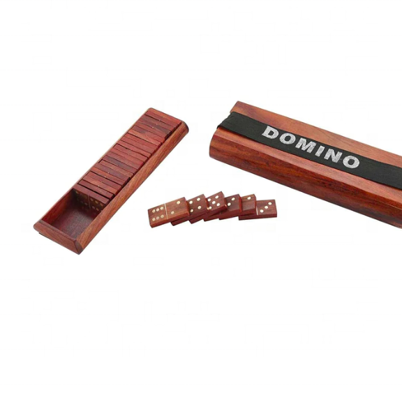 CUSTOMISABLE Handcrafted  Wooden Dominoes Game Set of 28 Double Six Tiles with Storage Box Handmade Block Games