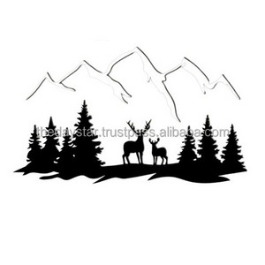 Completely Customisable Mountain Wall Art Deer Forest Metal Wall Art Hill Metal Decor Wall Hanging Decoration