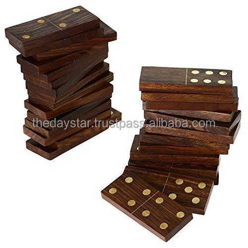 CUSTOMISABLE Handcrafted  Wooden Dominoes Game Set of 28 Double Six Tiles with Storage Box Handmade Block Games