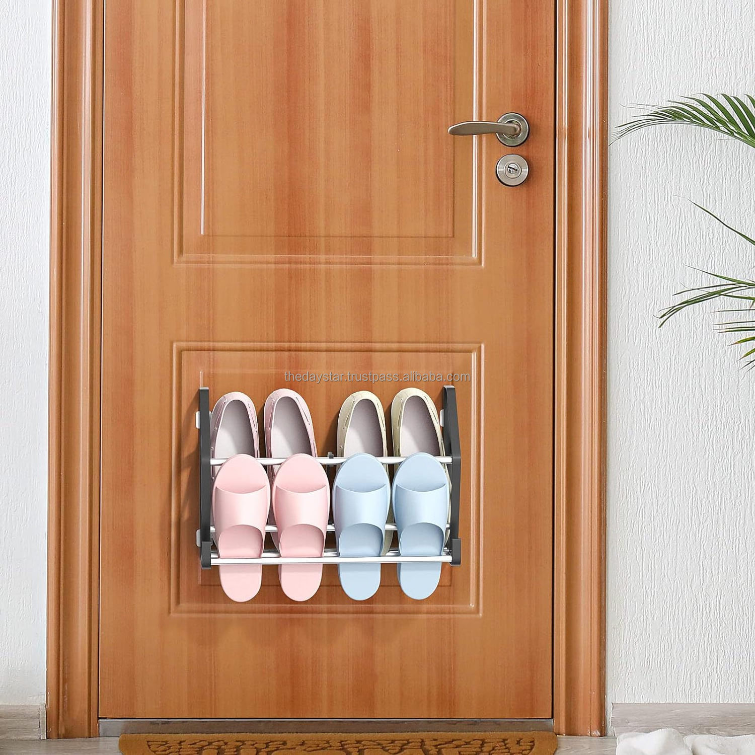 4 Pieces Wall Mounted Shoe Rack Door Organizer Shoe Organizer for Boots space saving decoration and fully customizable.