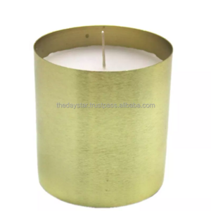 Customisable Wholesale Bulk Candle Votive With Wax Matt Brass Plating Gold Color Candle Jar Modern Style Candle Vessels For Part