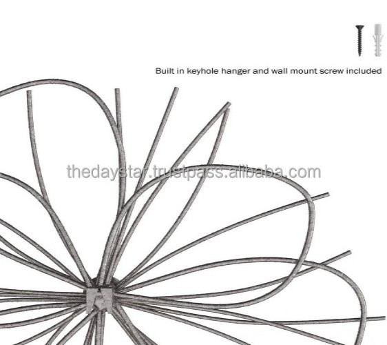 Completely Customisable Silver and Gold Metallic Wire Flower Wall Art for indoor Wall Decoration