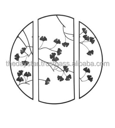 Customizable Premium Quality Metal Palm Gingko Leaves Wall Decor Solar For Home Or Room Decor