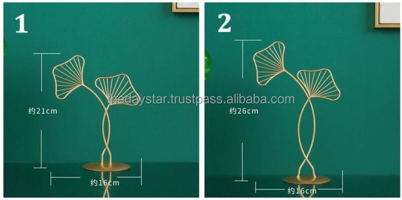 Customizable Table Top Abstract Sculpture Leaf Ornament Wrought Iron Craft Art Figurine Standing Sculpture