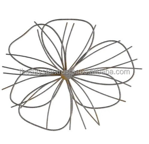 Completely Customisable Silver and Gold Metallic Wire Flower Wall Art for indoor Wall Decoration