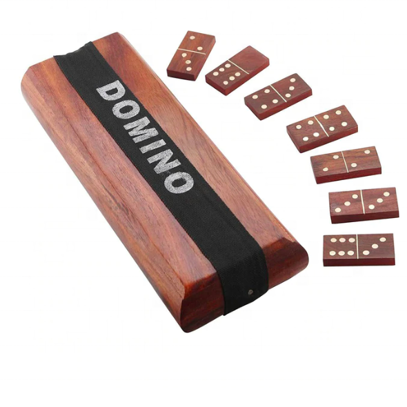 CUSTOMISABLE Handcrafted  Wooden Dominoes Game Set of 28 Double Six Tiles with Storage Box Handmade Block Games